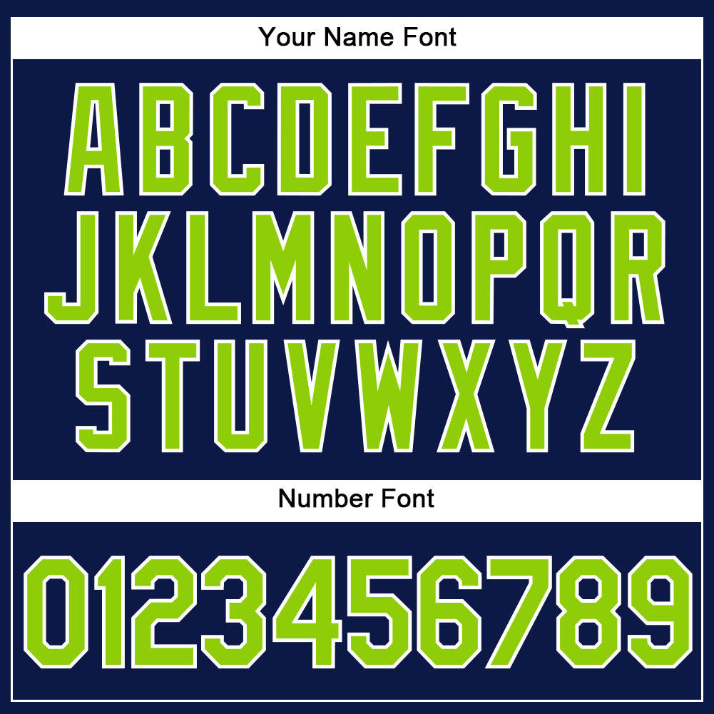 Custom Navy White Pinstripe Neon Green Authentic Baseball Jersey baseball jersey product view 5