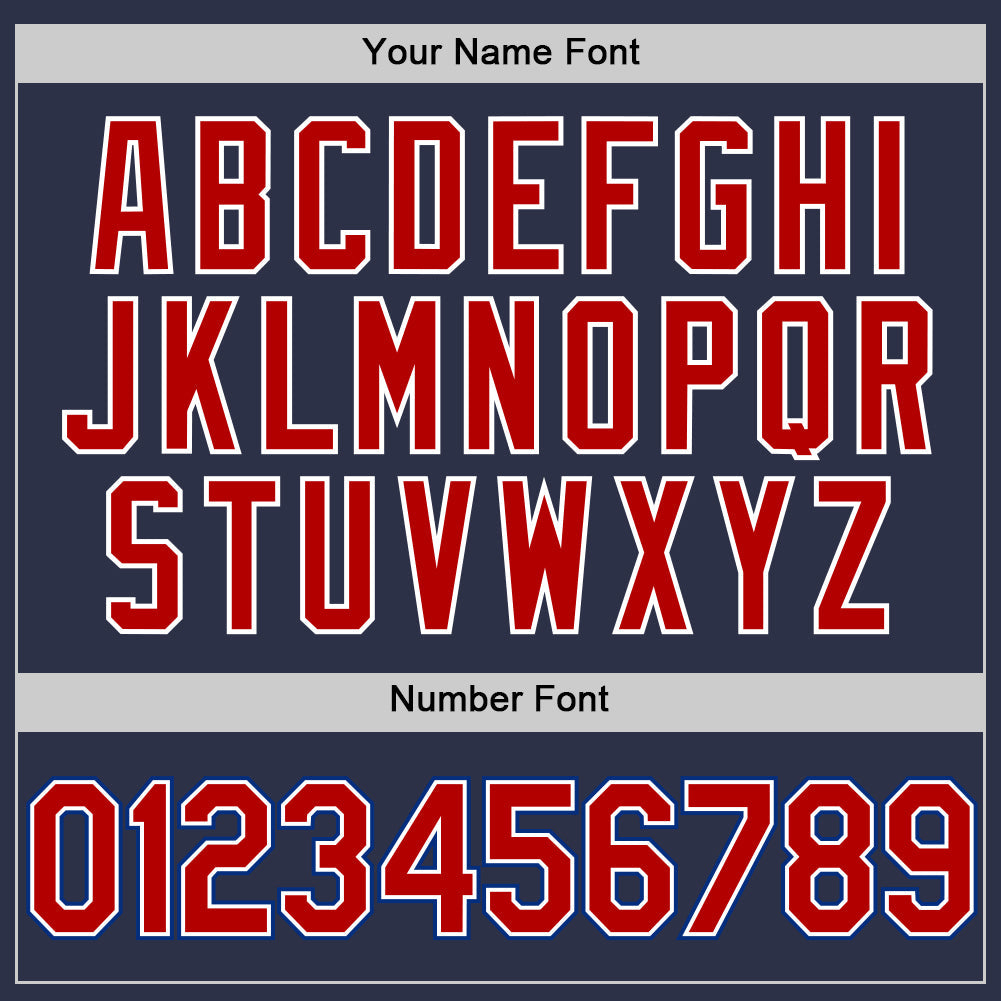 Custom Navy Red-Royal Authentic Throwback Baseball Jersey baseball jersey product view 5