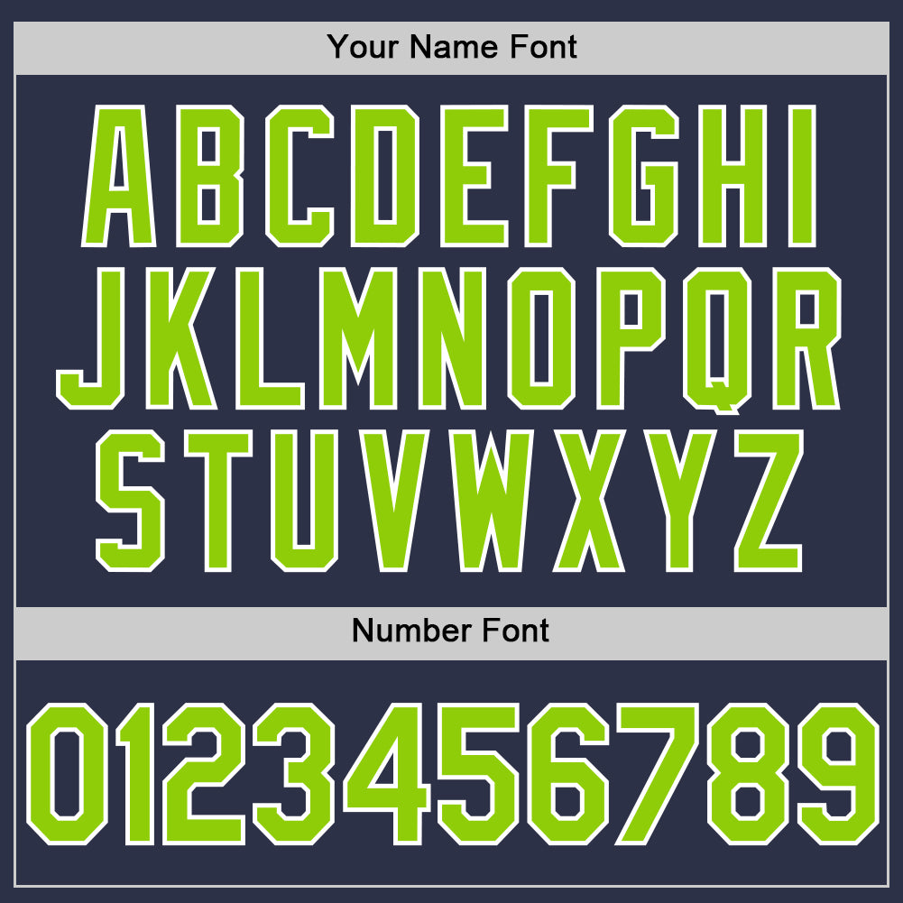 Custom Navy Neon Green-White Authentic Throwback Baseball Jersey baseball jersey product view 5
