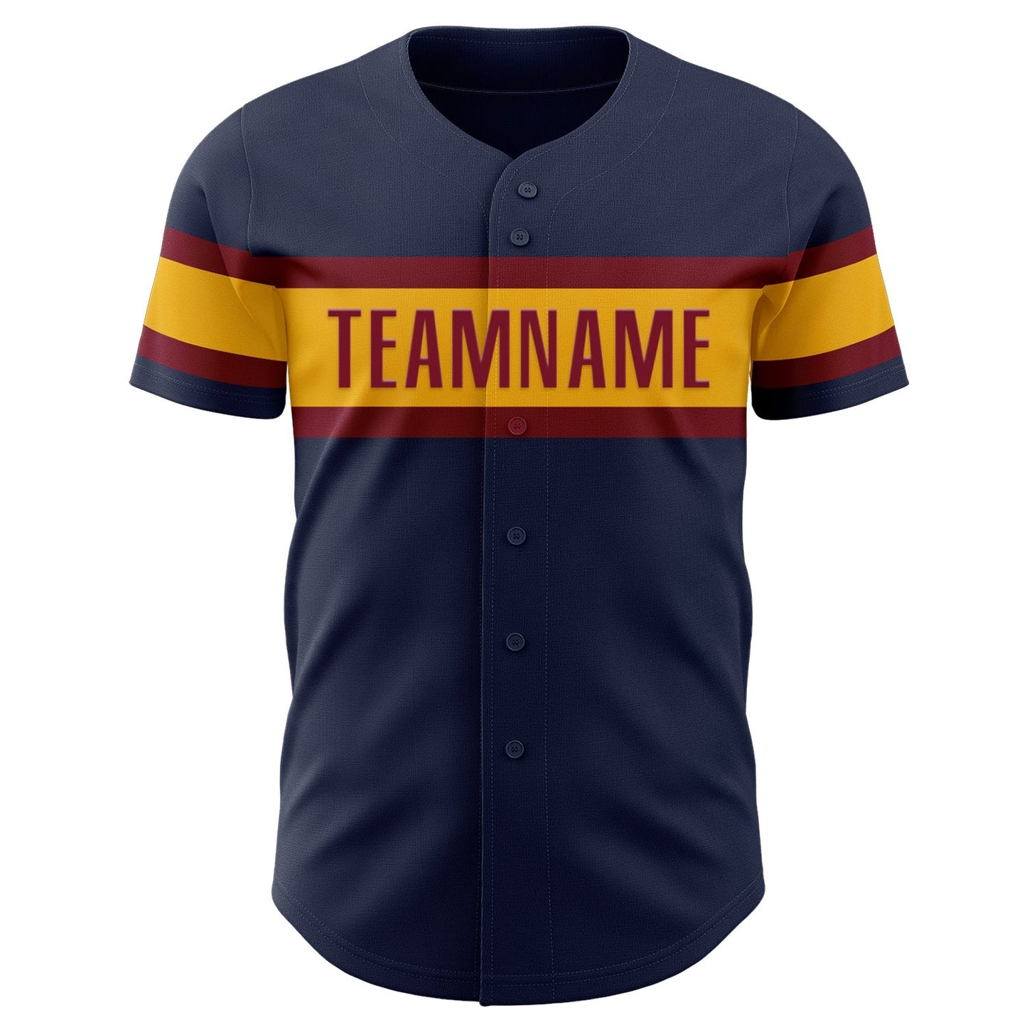 Custom Navy Crimson-Gold Authentic Baseball Jersey baseball jersey product view 2