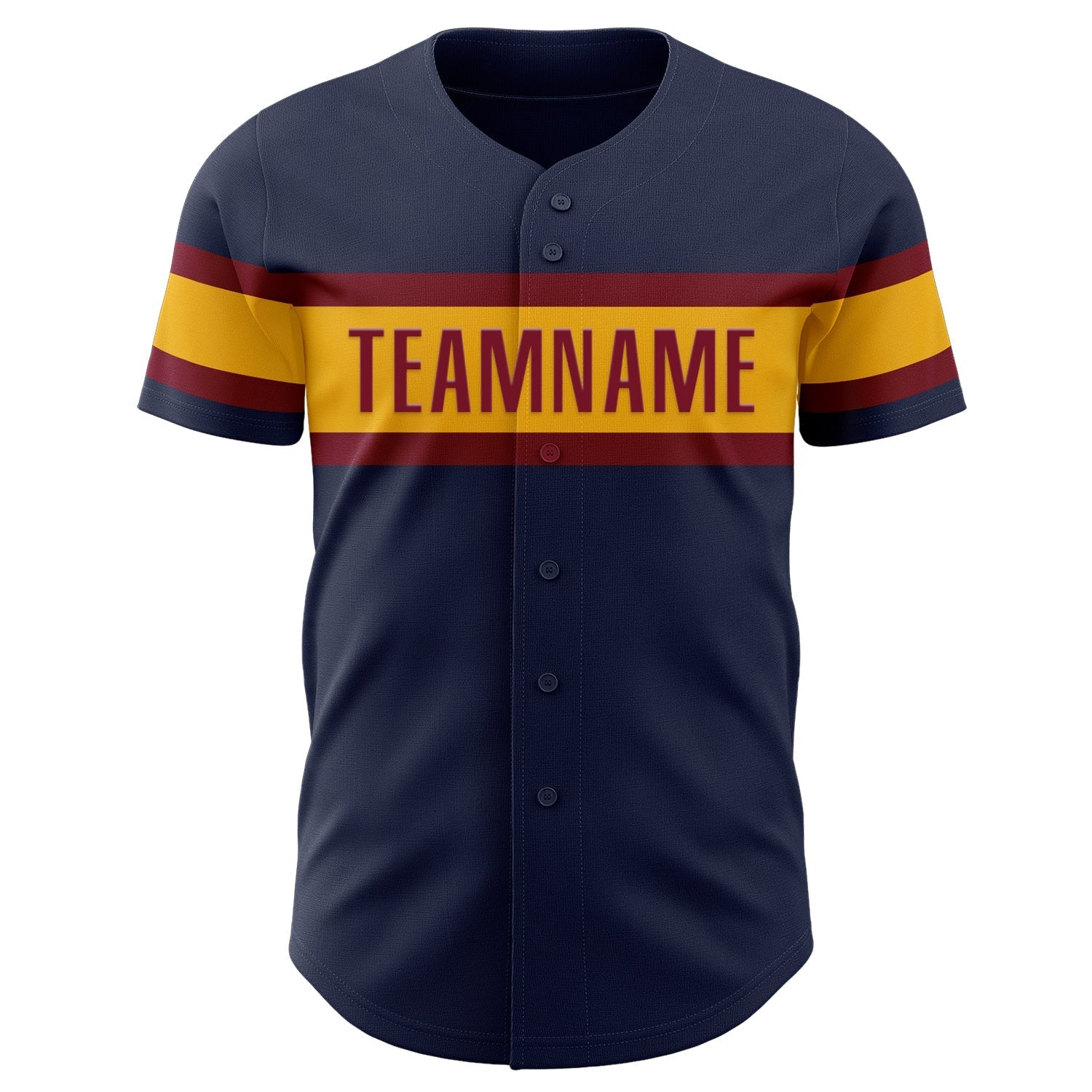 Custom Navy Crimson-Gold Authentic Baseball Jersey baseball jersey product view 2