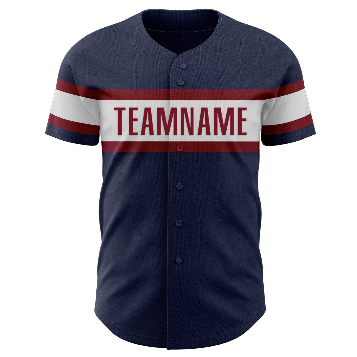Custom Navy White-Crimson Authentic Baseball Jersey baseball jersey product view 2