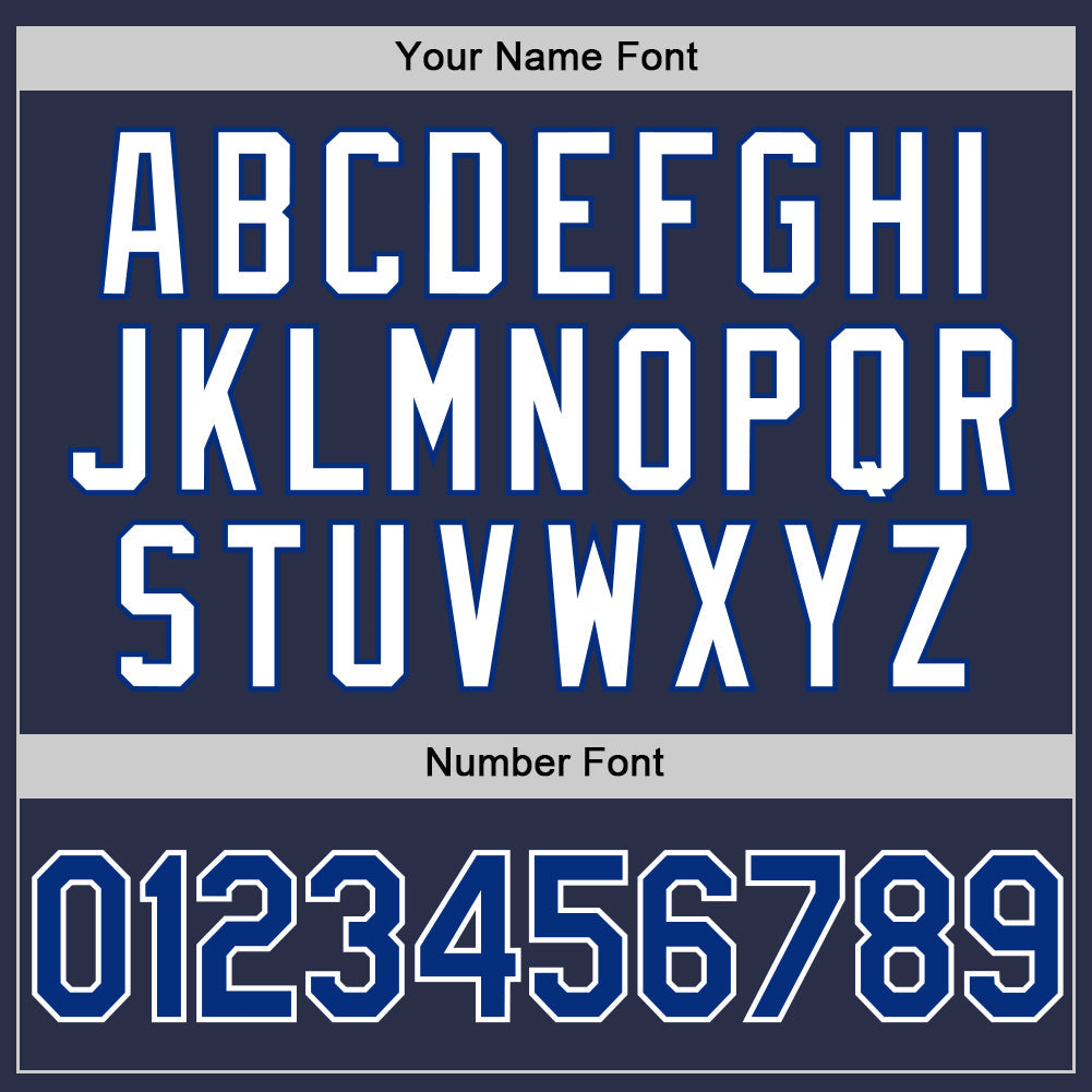 Custom Navy Royal-White Authentic Throwback Baseball Jersey baseball jersey product view 5