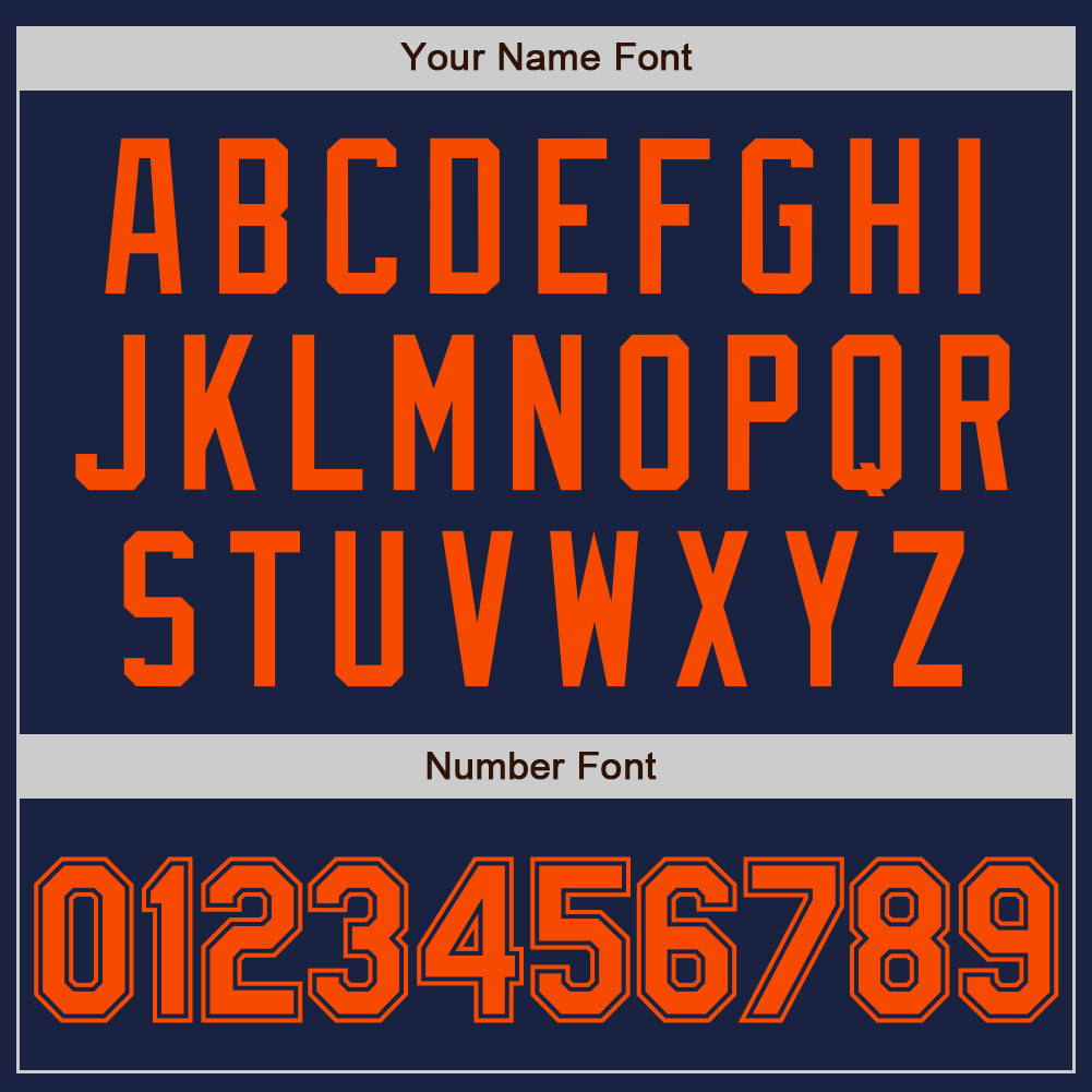 Custom Navy Orange Authentic Baseball Jersey baseball jersey product view 4