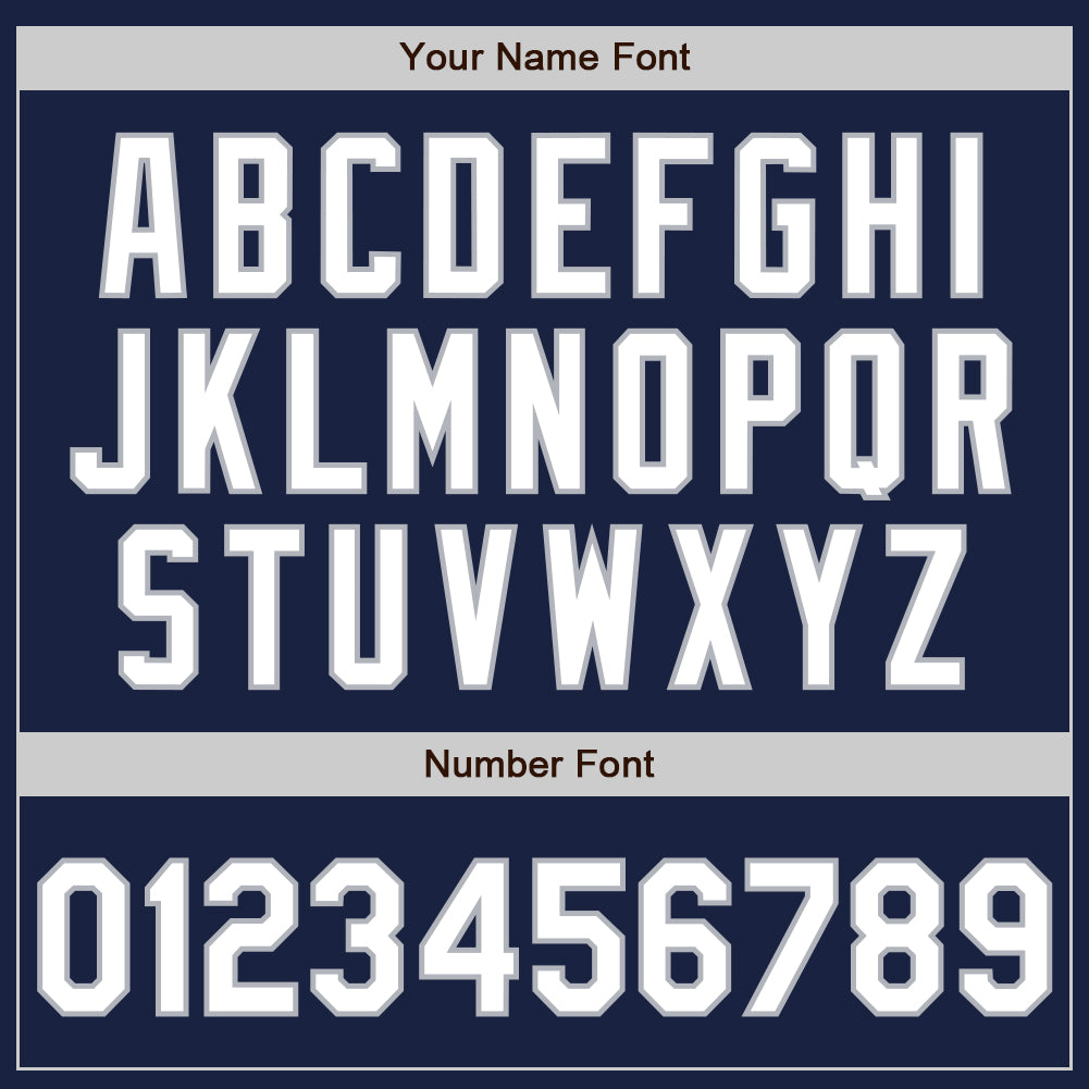 Custom Navy White-Gray Authentic Baseball Jersey baseball jersey product view 4