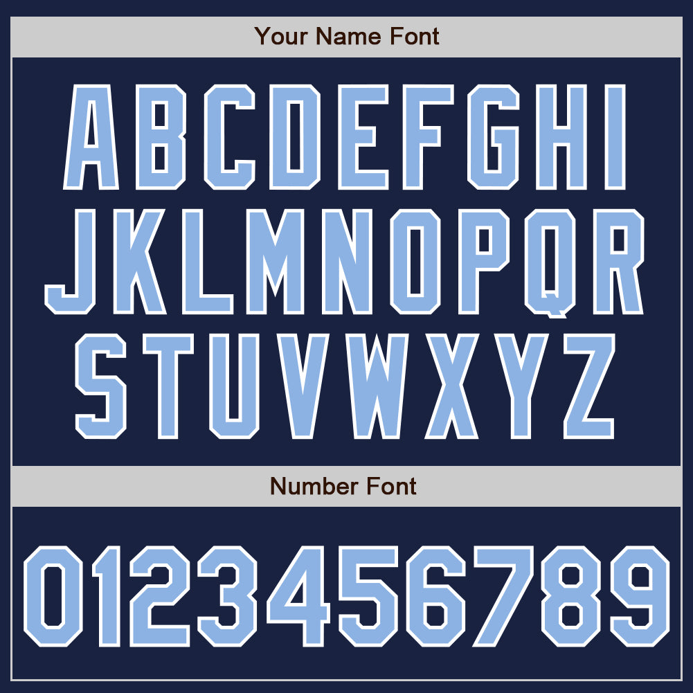 Custom Navy Light Blue-White Authentic Baseball Jersey baseball jersey product view 4