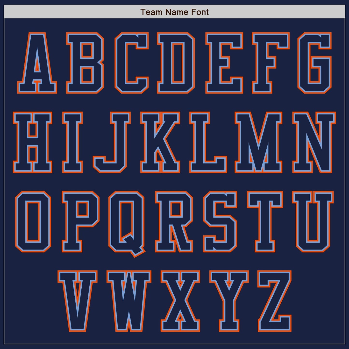 Custom Navy Powder Blue-Orange Authentic Baseball Jersey baseball jersey product view 3