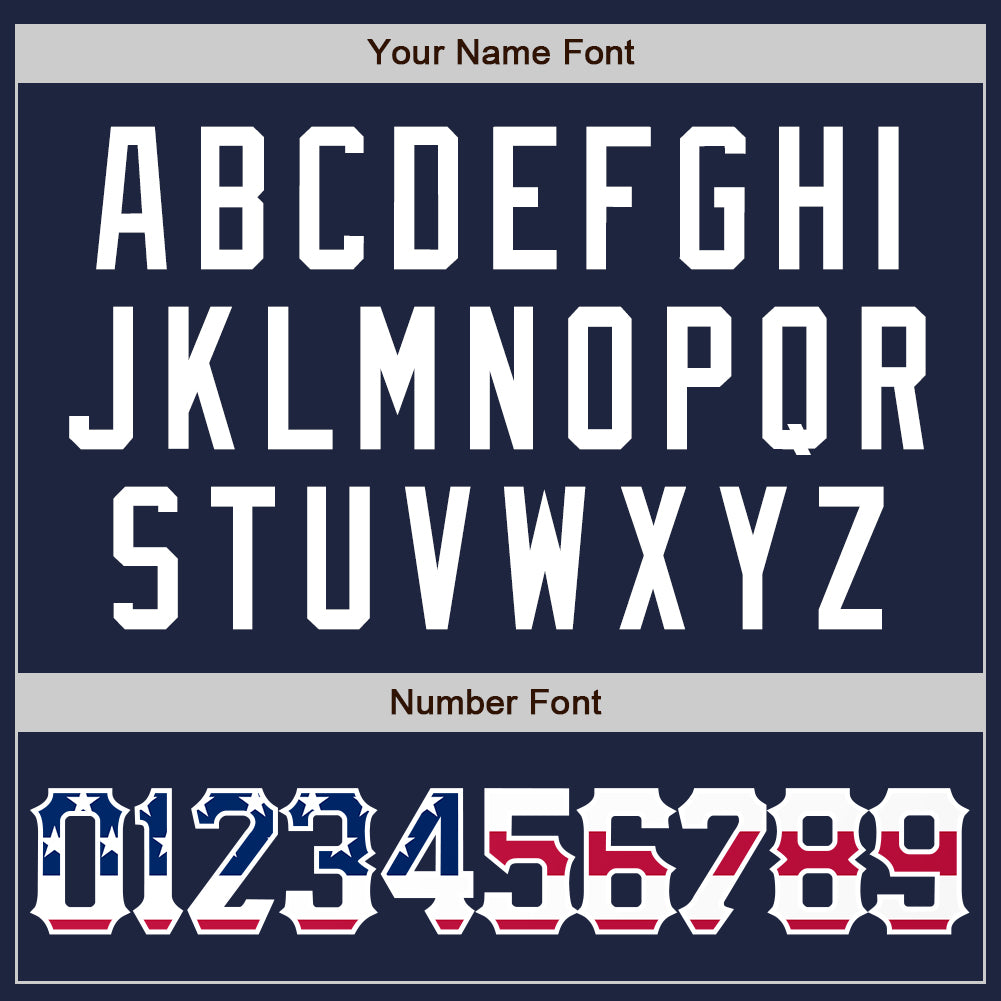 Custom Navy White Pinstripe USA Flag Authentic Baseball Jersey baseball jersey product view 5
