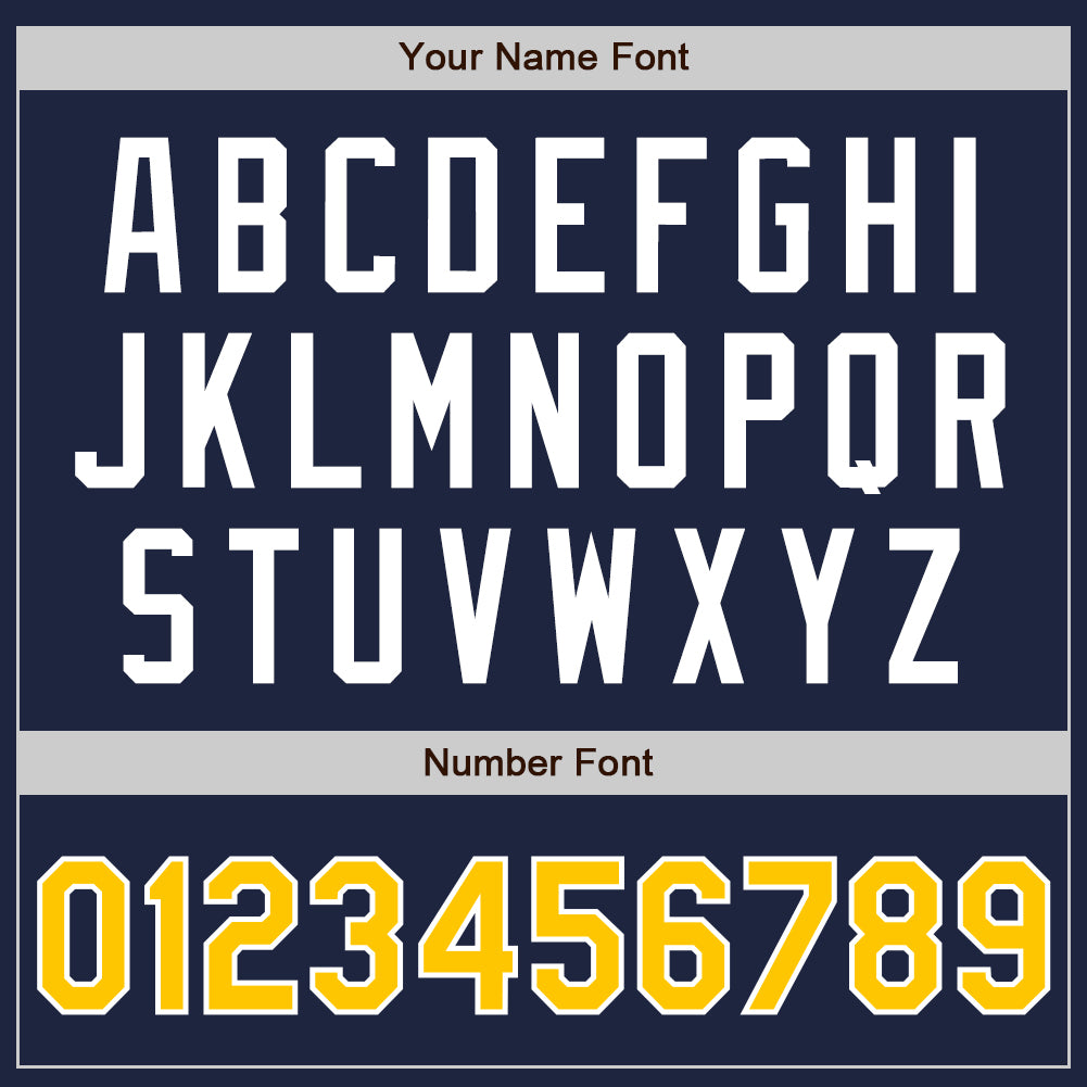 Custom Navy Yellow-White Authentic Baseball Jersey baseball jersey product view 5