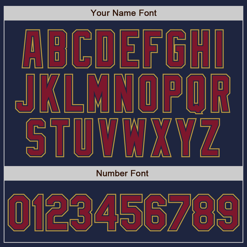 Custom Navy Crimson-Old Gold Authentic Baseball Jersey baseball jersey product view 5