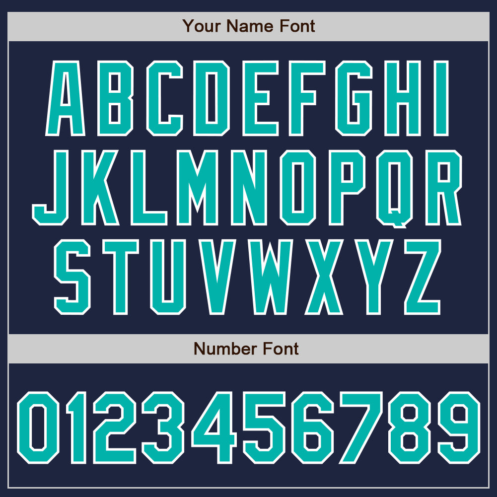 Custom Navy Aqua-White Authentic Baseball Jersey baseball jersey product view 5