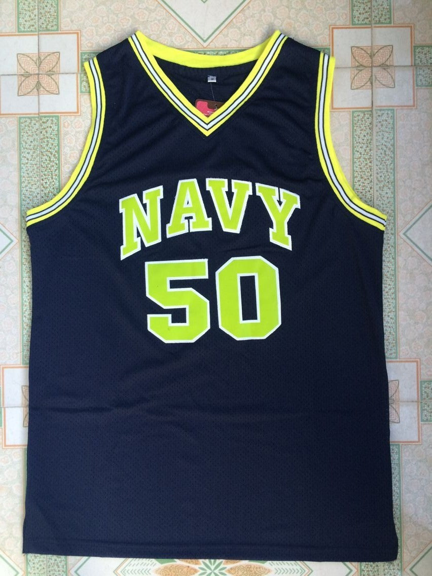 Navy Midshipmen 50 David Robinson Spurs 50 # “” David · Robinson High School Style 4 College Football Jersey football jersey product view 1