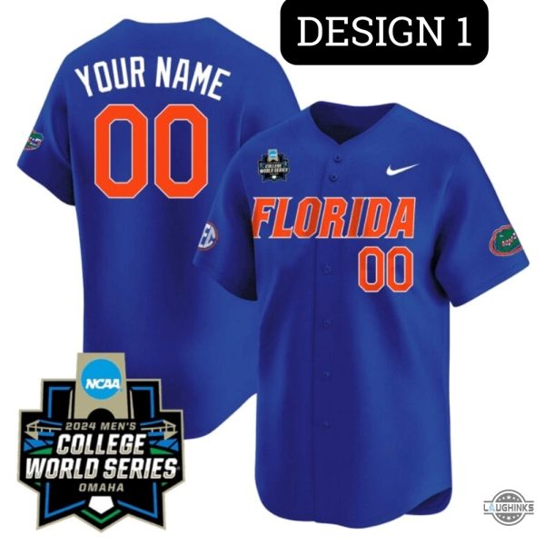 Ncaa Personalized Florida Gators Baseball Jersey Shirt 2024 White Blue And Orange Version NEW baseball jersey product view 1