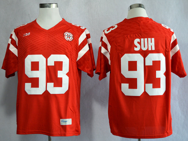 Ndamukong Suh 93 Red College Football Jersey football jersey product view 1