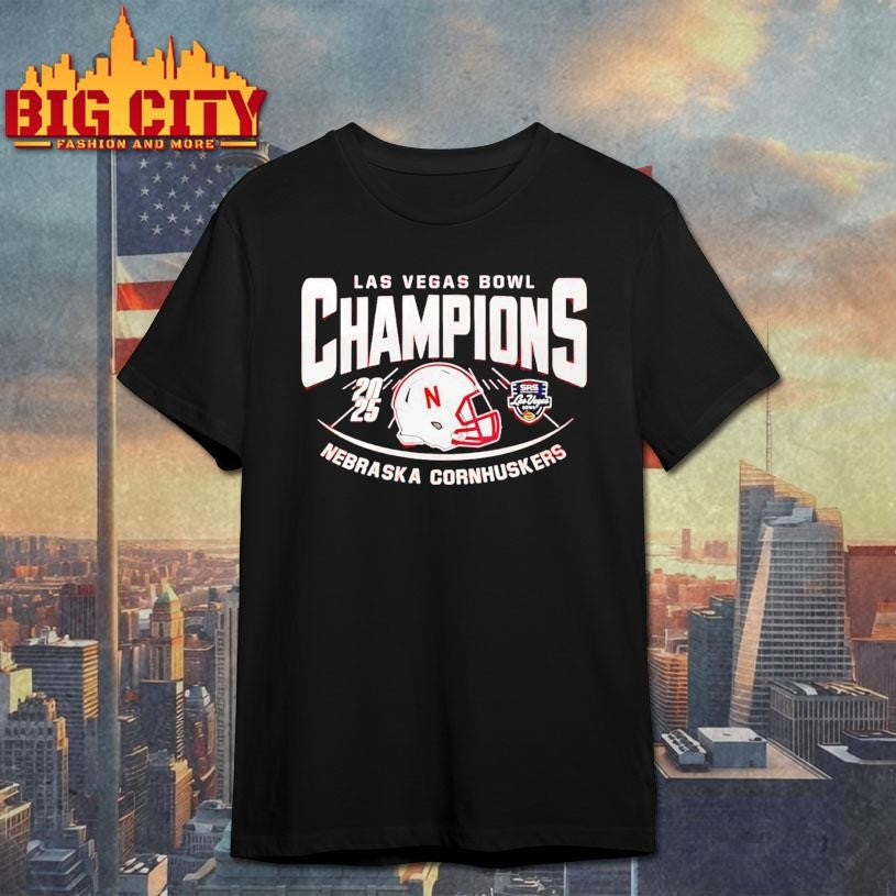 Nebraska Cornhuskers Las Vegas Bowl Champions 2025 helmet Shirt Unisex T-shirt, Sweatshirt, Hoodie, Long Sleeve Tee - T-Shirt, Sweatshirt, Hoodie