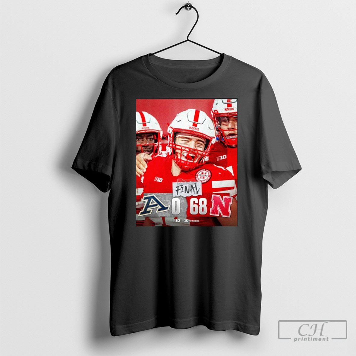 Nebraska Cornhuskers Win 68 0 Akron Poster Unisex T-shirt, Sweatshirt, Hoodie, Long Sleeve Tee - T-Shirt, Sweatshirt, Hoodie