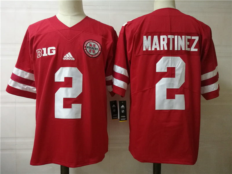 Nebraska Cornhuskers #2 Adrian Martinez College Football Jersey football jersey product view 1