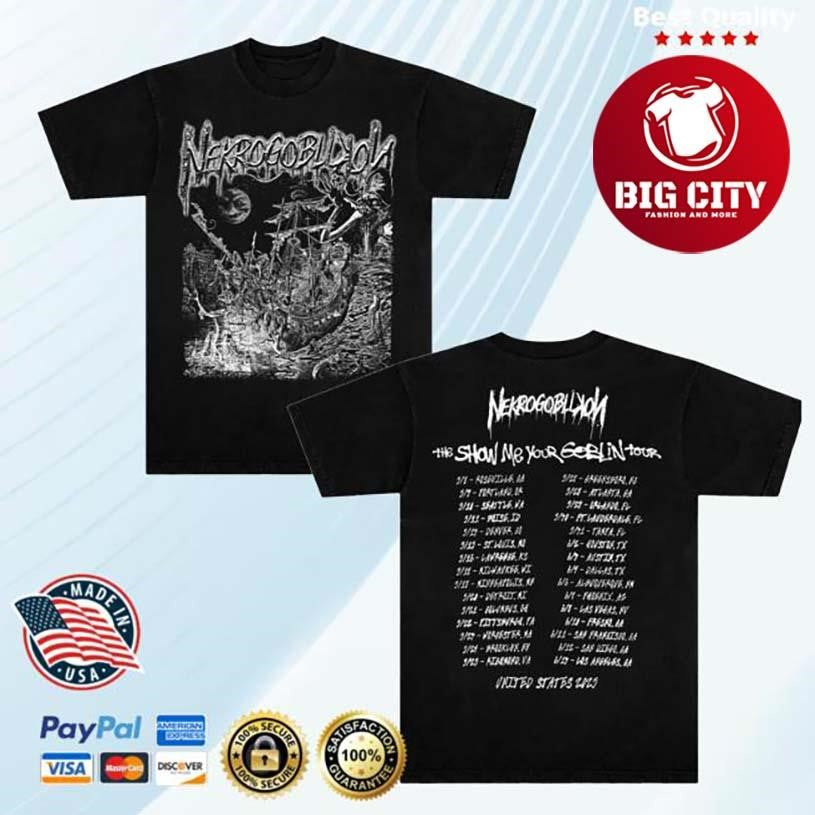 Nekrogoblikon The Show Me Your Goblin Tour Two Sided Shirt Unisex T-shirt, Sweatshirt, Hoodie, Long Sleeve Tee - T-Shirt, Sweatshirt, Hoodie
