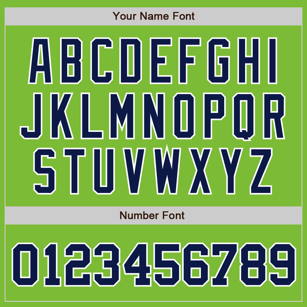 Custom Neon Green Navy-White Authentic Baseball Jersey baseball jersey product view 4