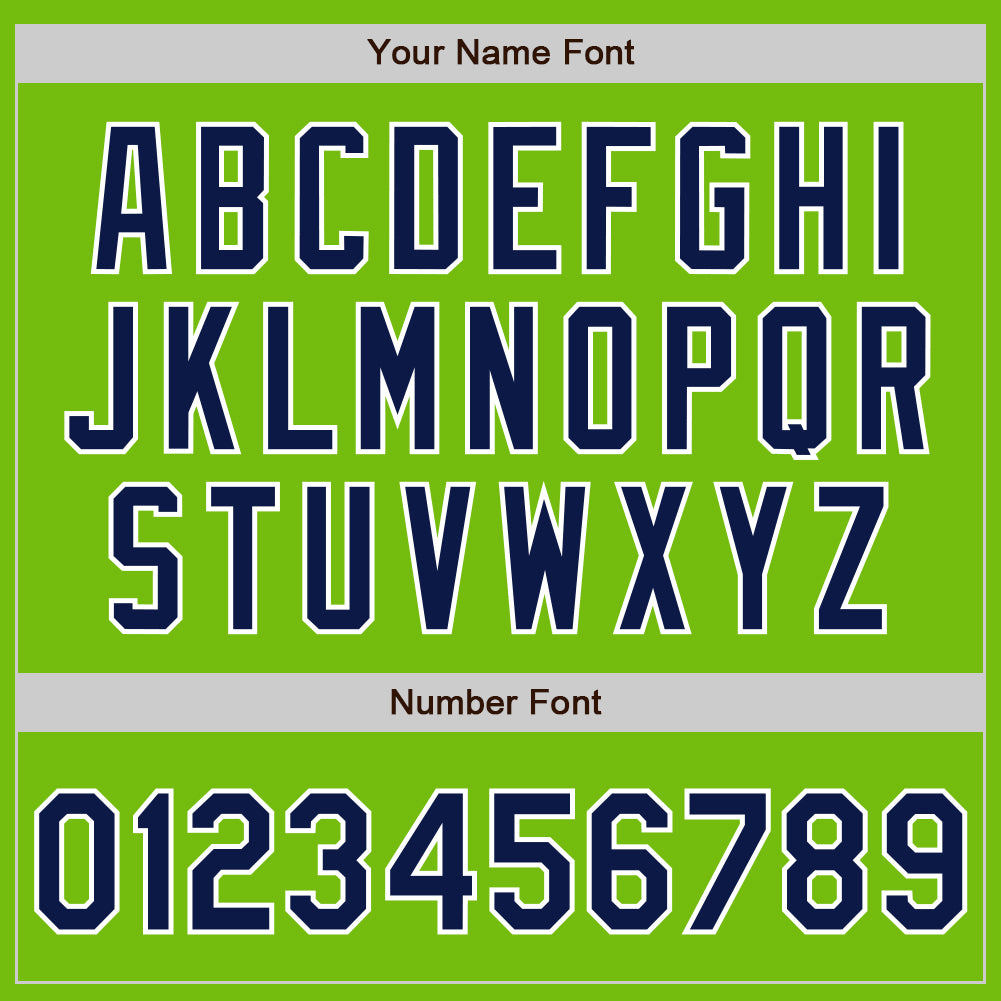 Custom Neon Green Navy Pinstripe Navy-White Authentic Baseball Jersey baseball jersey product view 5