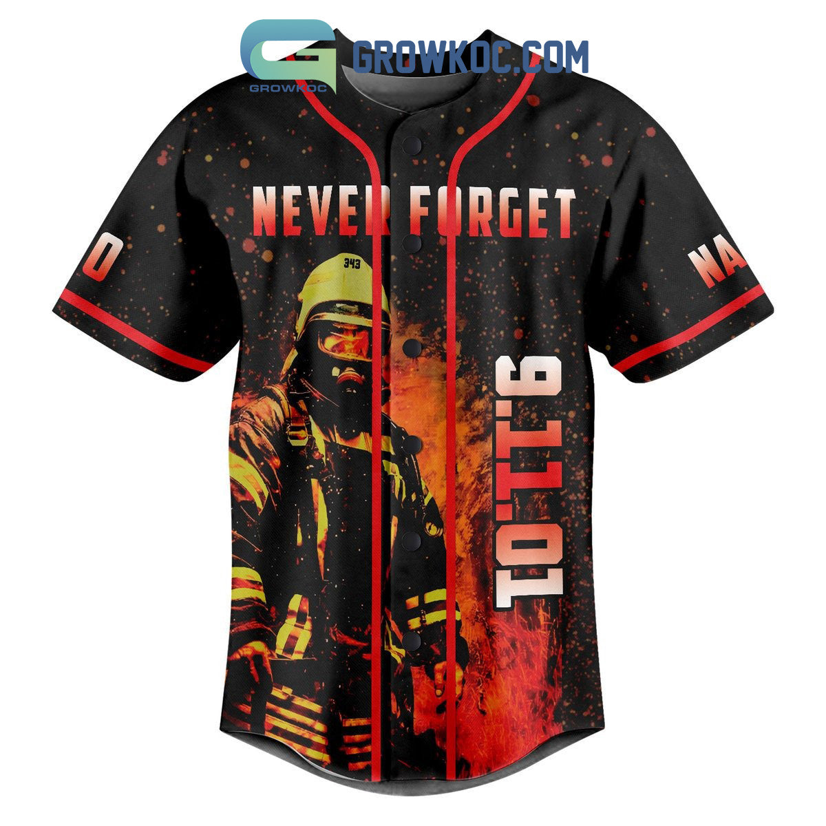 Never Forget September 11 All Gave Some Some Gave All Personalized Baseball Jersey baseball jersey product view 2