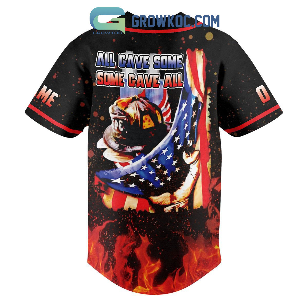Never Forget September 11 All Gave Some Some Gave All Personalized Baseball Jersey baseball jersey product view 3