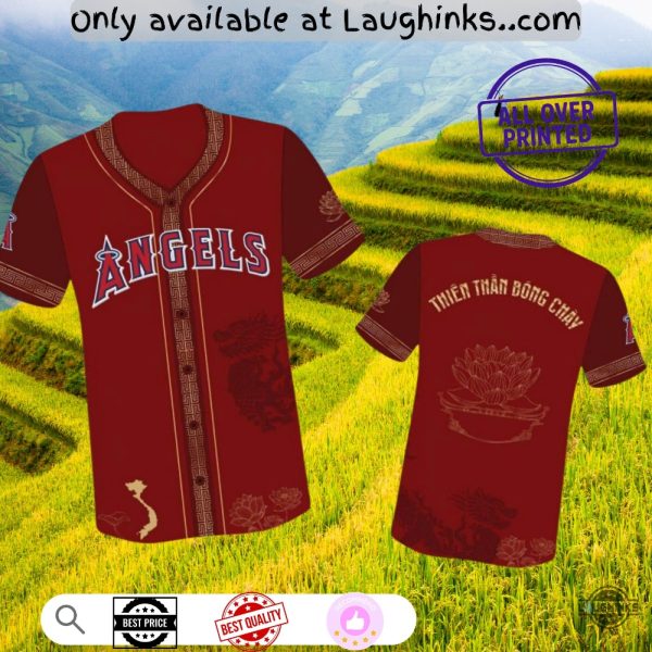 New Angels Vietnamese Heritage Day Baseball Jersey Shirt Giveaway 2025 baseball jersey product view 1