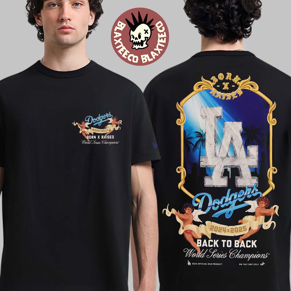 New Era Los Angeles Dodgers X Born x Raised Angels Back To Back T-Shirt Unisex T-shirt, Sweatshirt, Hoodie, Long Sleeve Tee - T-Shirt, Sweatshirt, Hoodie