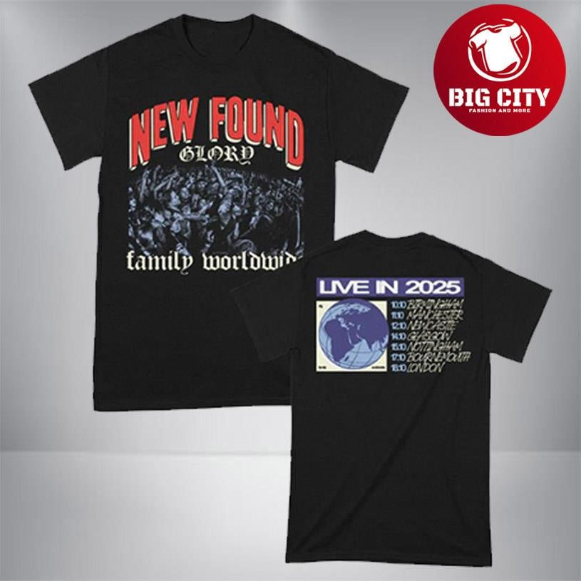 New Found Glory Family Tour 2025 Two Sided Shirt Unisex T-shirt, Sweatshirt, Hoodie, Long Sleeve Tee - T-Shirt, Sweatshirt, Hoodie