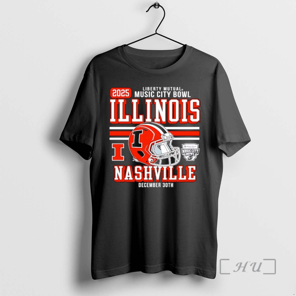 New Illinois Football 2025 Music City Bowl Helmet Christmas - T-Shirt, Sweatshirt, Hoodie