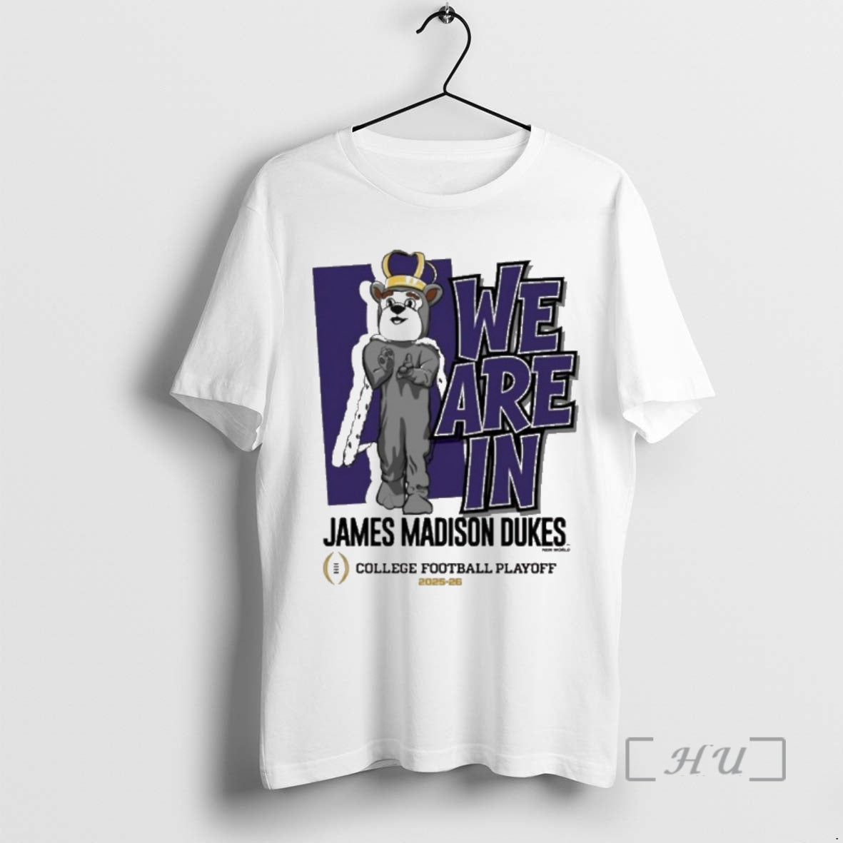 New James Madison Dukes 2025 26 College Football Playoffs We Are In Mascot Premium - T-Shirt, Sweatshirt, Hoodie