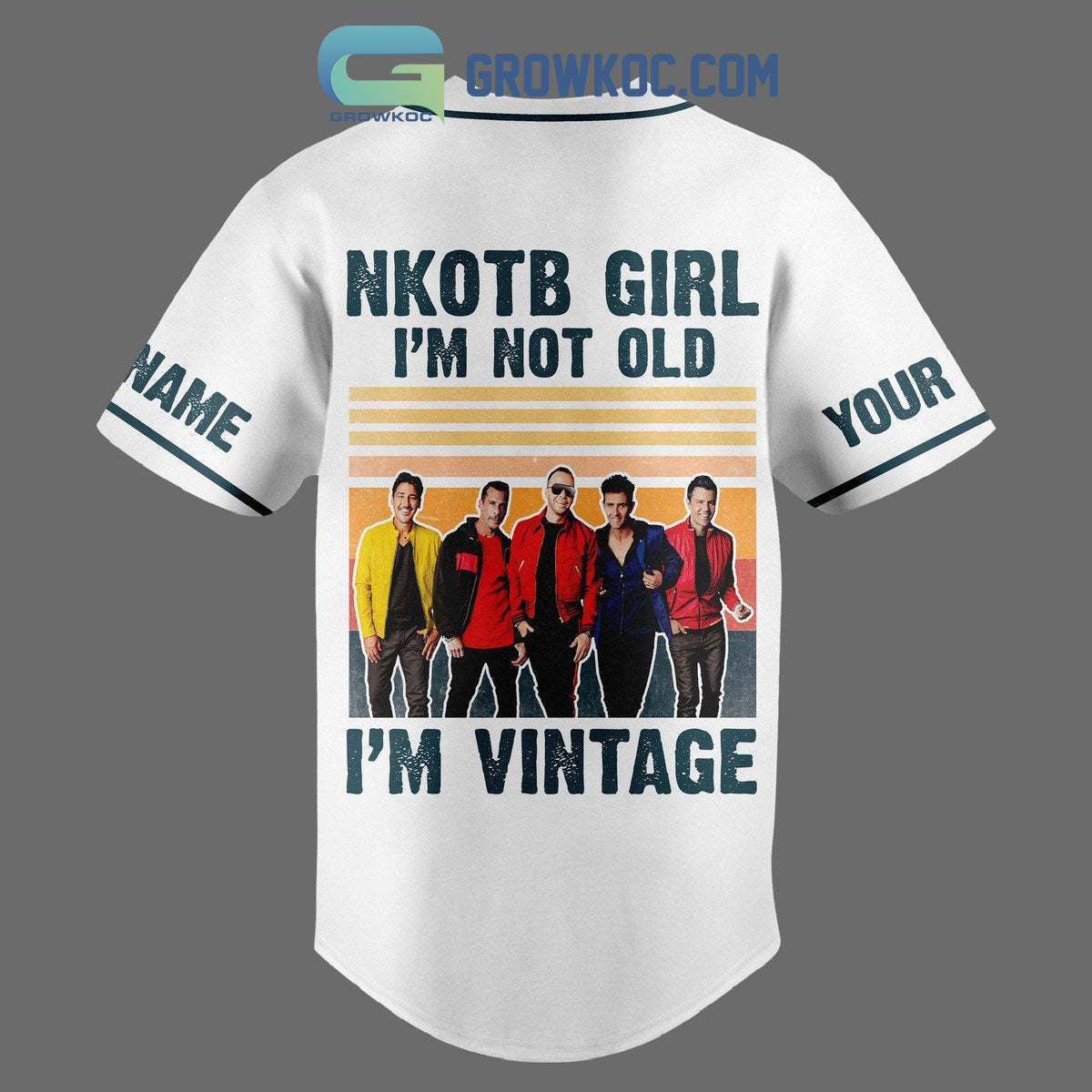 New Kids On The Block I’m Not Old I’m Vintage Personalized Baseball Jersey baseball jersey product view 3