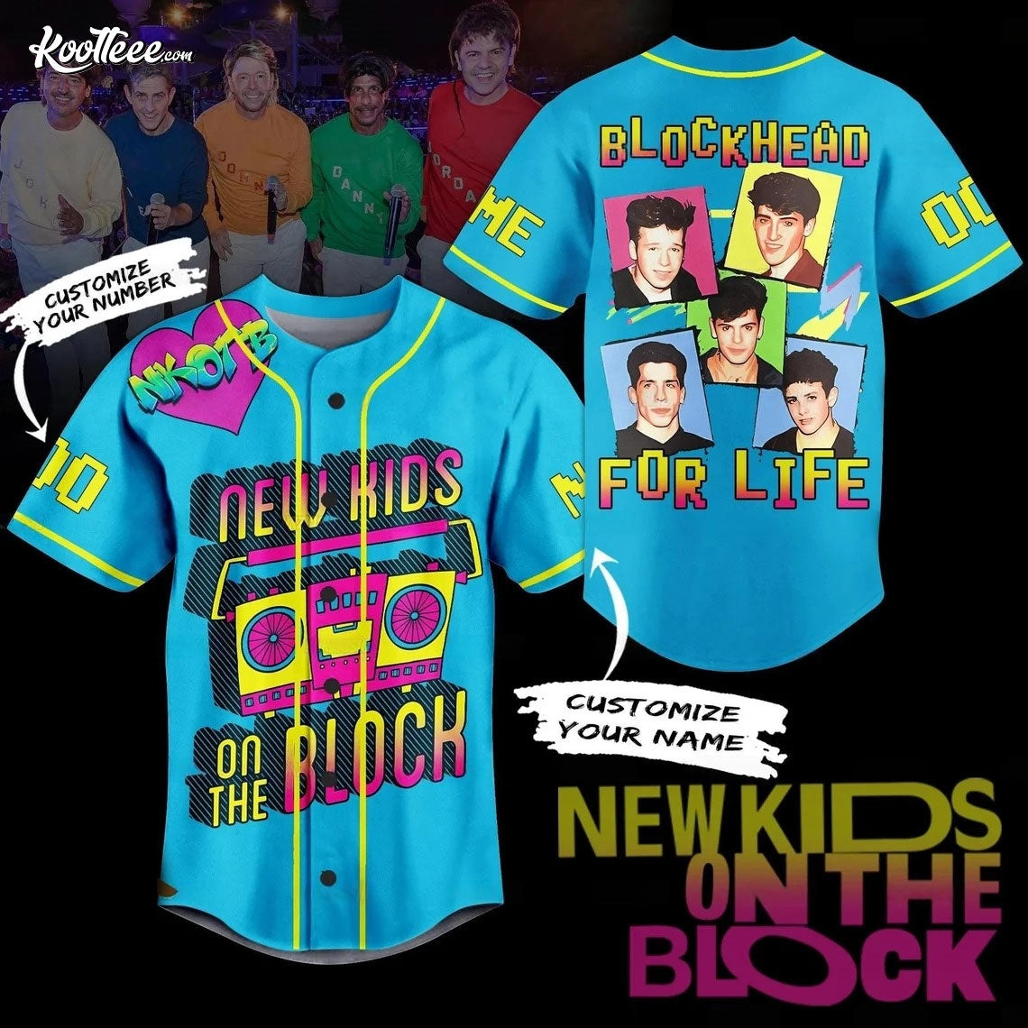 New Kids On The Block Nkotb Custom Baseball Jersey baseball jersey product view 1