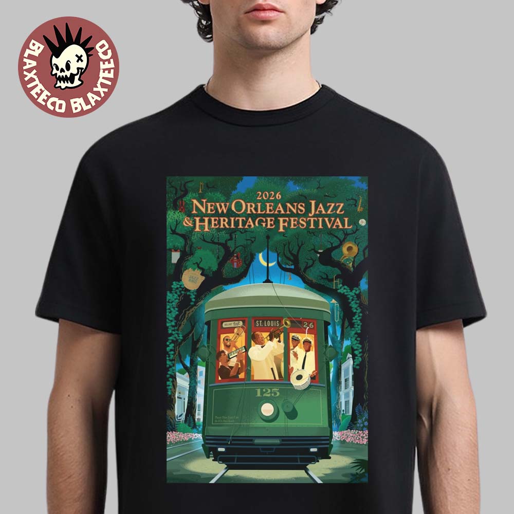 New Orleans Jazz And Heritage Festival 2026 125th Anniversary Of Louis Armstrong 125 Streetcar T-Shirt - T-Shirt, Sweatshirt, Hoodie