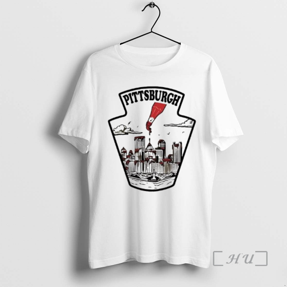 New Pittsburgh Natural Bottle Skyline - T-Shirt, Sweatshirt, Hoodie