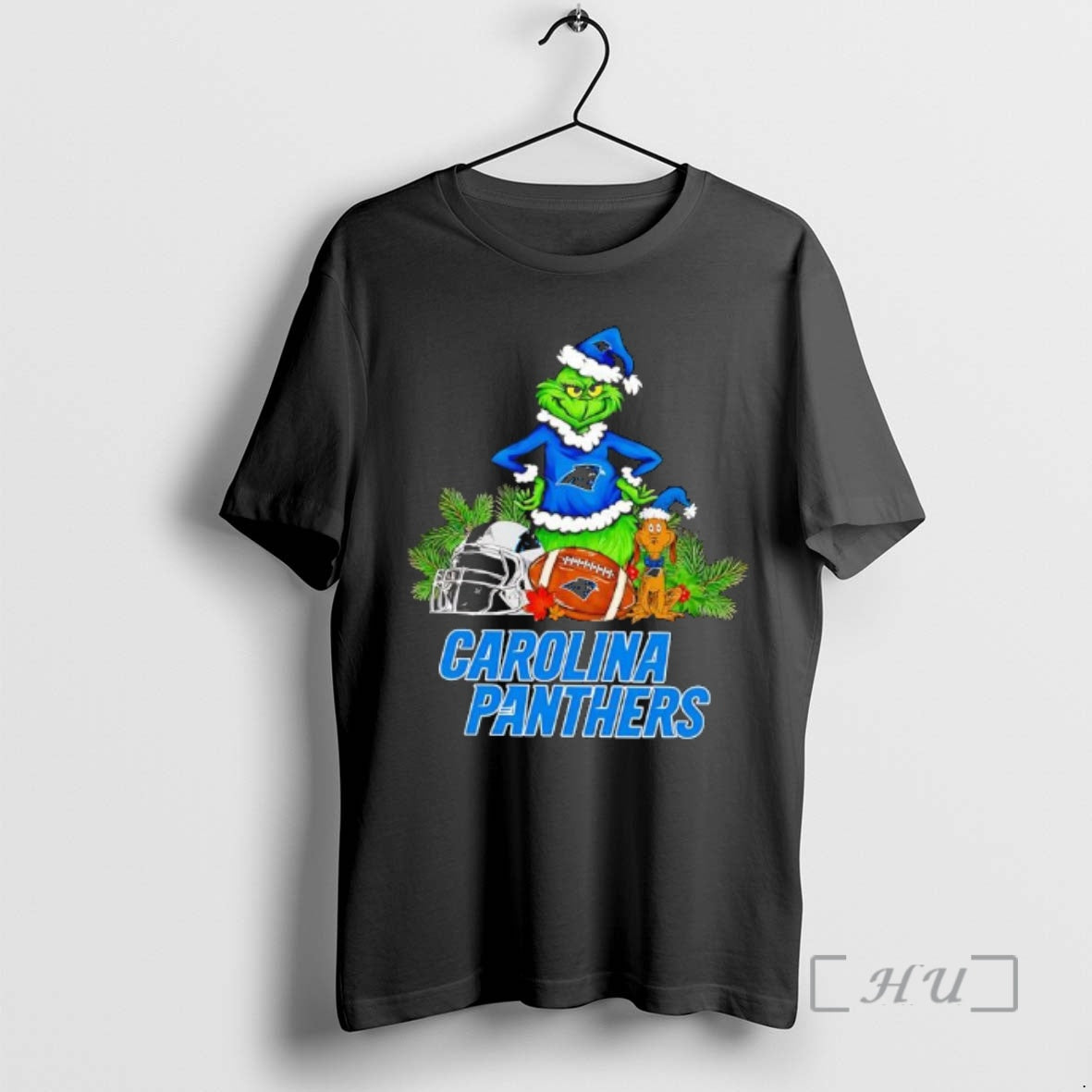 New The Grinch And Max Carolina Panthers Christmas Helmet Items - T-Shirt, Sweatshirt, Hoodie