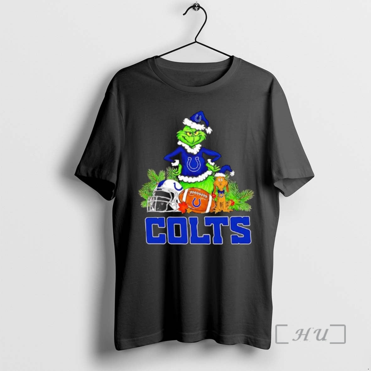 New The Grinch And Max Indianapolis Colts Christmas Helmet Items - T-Shirt, Sweatshirt, Hoodie