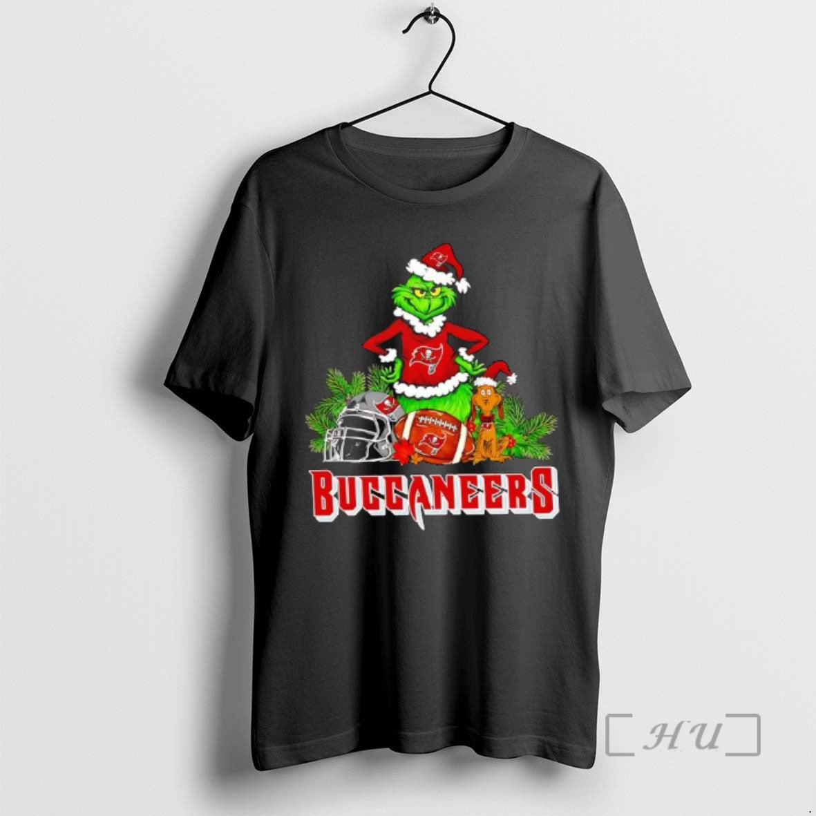 New The Grinch And Max Tampa Bay Buccaneers Christmas Helmet Items Premium T Shirts Sweater - T-Shirt, Sweatshirt, Hoodie