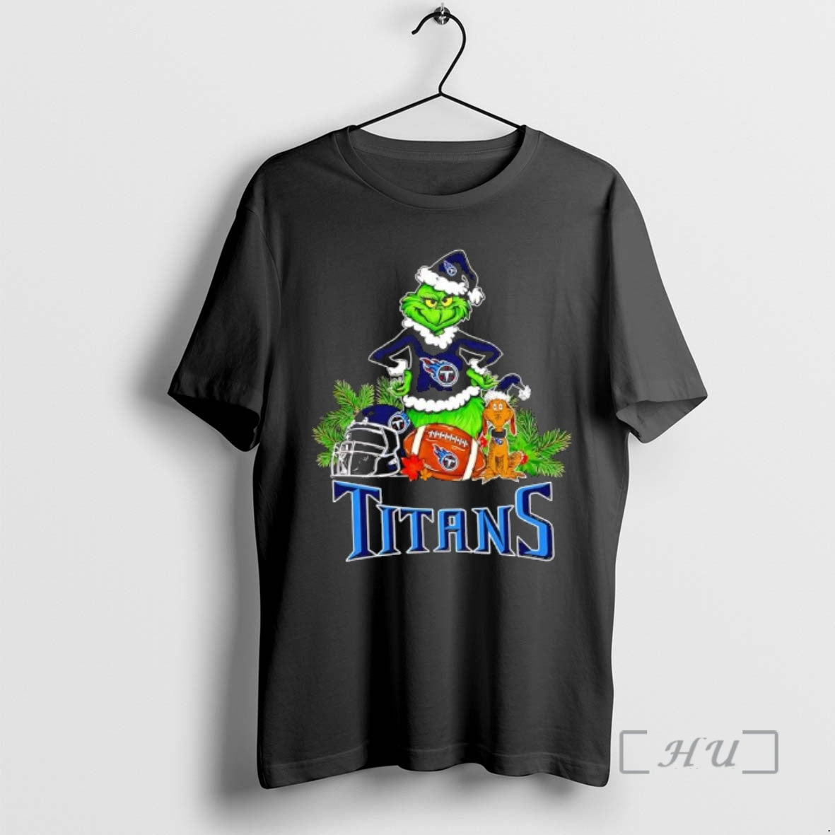 New The Grinch And Max Tennessee Titans Christmas Helmet Items - T-Shirt, Sweatshirt, Hoodie
