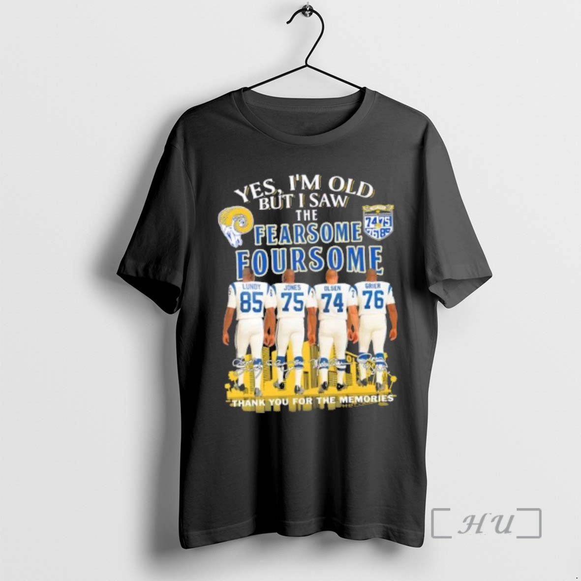 New Yes Im Old But I Saw The Fearsome Foursome Lundy Jones Olsen Grier Los - T-Shirt, Sweatshirt, Hoodie