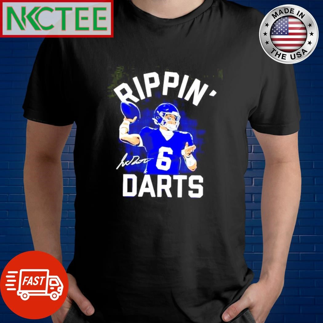 New York Giants Jaxson Dart Rippin Darts Signature throwing ball shirt Unisex T-shirt, Sweatshirt, Hoodie, Long Sleeve Tee - T-Shirt, Sweatshirt, Hoodie