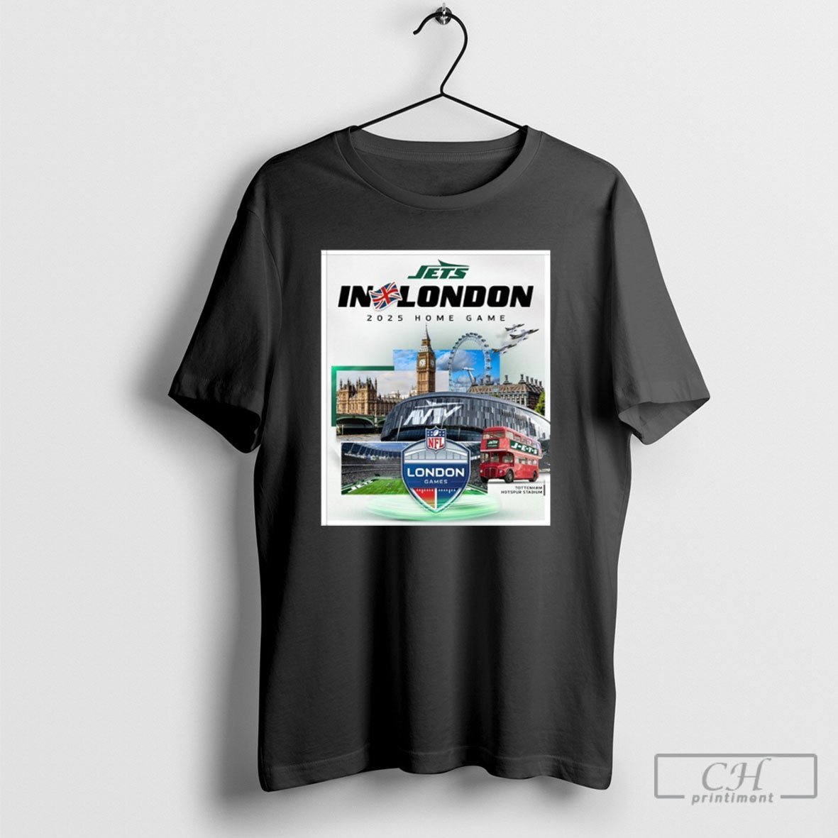 New York Jets In London 2025 Home Game T Shirt Unisex T-shirt, Sweatshirt, Hoodie, Long Sleeve Tee - T-Shirt, Sweatshirt, Hoodie