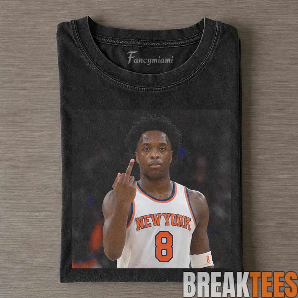 New York Knick 2026 NBA Finals OG Anunoby Middle Finger Shirt Unisex T-shirt, Sweatshirt, Hoodie, Long Sleeve Tee - T-Shirt, Sweatshirt, Hoodie