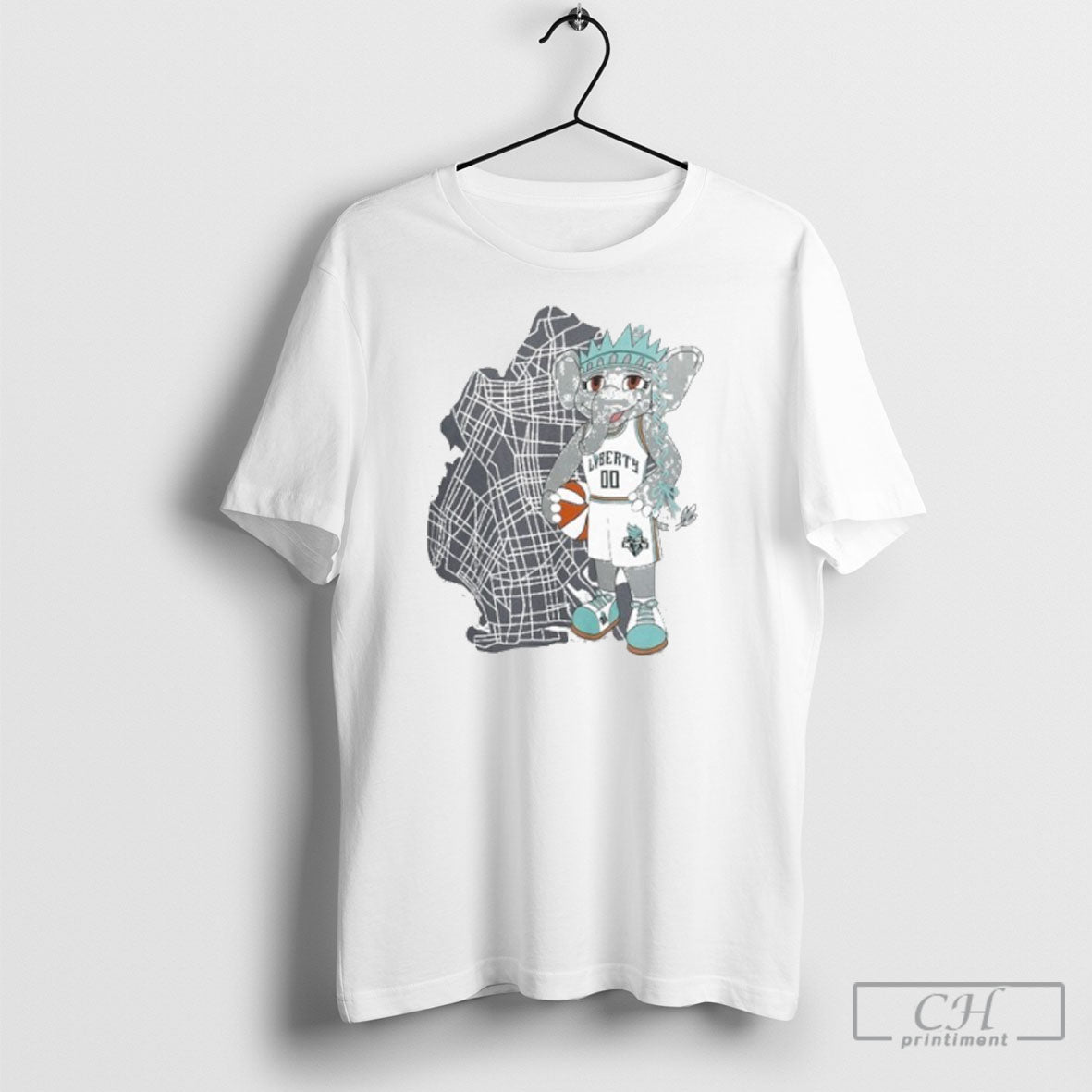 New York Liberty Ellie Mascot Borough T Shirt Tee Unisex T-shirt, Sweatshirt, Hoodie, Long Sleeve Tee - T-Shirt, Sweatshirt, Hoodie
