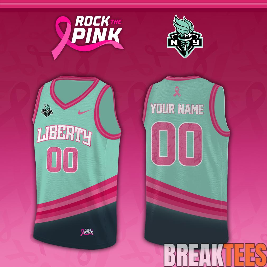 New York Liberty x Rock The Pink 2026 Custom Jersey Unisex T-shirt, Sweatshirt, Hoodie, Long Sleeve Tee - T-Shirt, Sweatshirt, Hoodie
