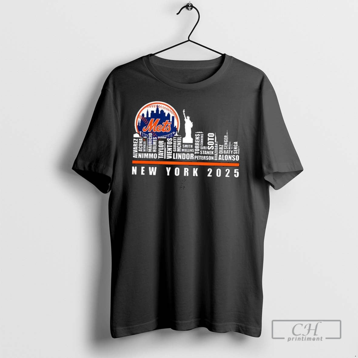 New York Mets 2025 Name City Skyline T Shirts Unisex T-shirt, Sweatshirt, Hoodie, Long Sleeve Tee - T-Shirt, Sweatshirt, Hoodie