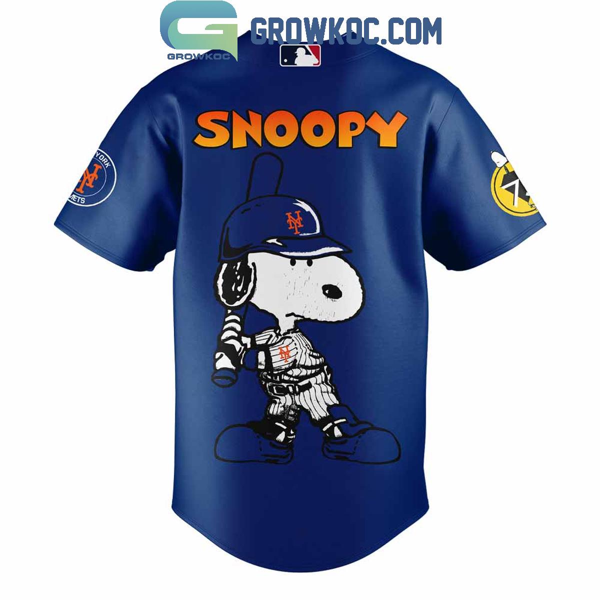 New York Mets Happiness Is 75 Years Of Peanuts Baseball Jersey baseball jersey product view 3