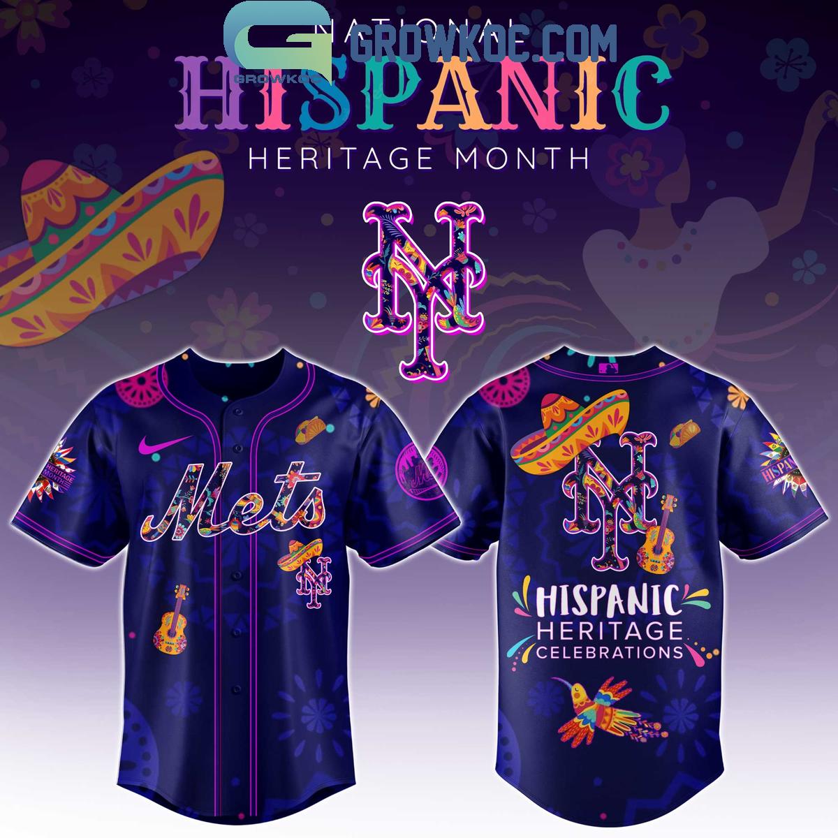 New York Mets Hispanic Heritage Celebrations 2025 Baseball Jersey baseball jersey product view 1