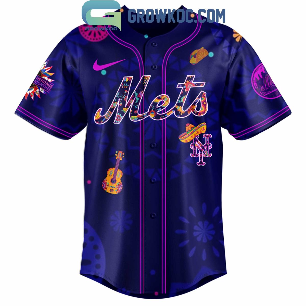New York Mets Hispanic Heritage Celebrations 2025 Baseball Jersey baseball jersey product view 2