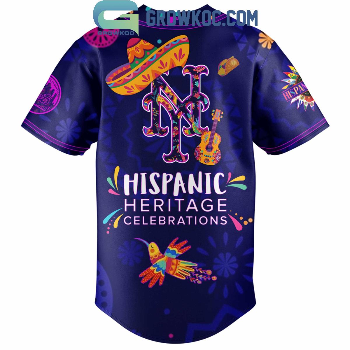 New York Mets Hispanic Heritage Celebrations 2025 Baseball Jersey baseball jersey product view 3